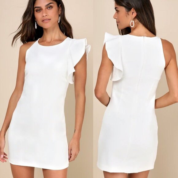 Lulus Dinah White One-Shoulder Dress Size Medium NWOT - Picture 1 of 5